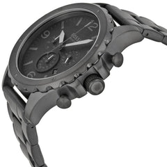 Fossil Men's Chronograph Watch - Nate Black Dial Stainless Steel Bracelet | JR1470