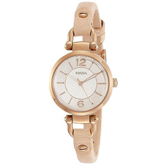Fossil Women's Quartz Watch - Georgia White Dial Beige Leather Strap | ES3745