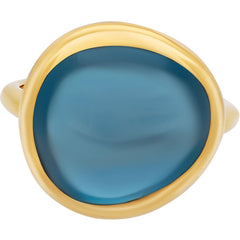 Fred of Paris Women's Ring - Belles Rives YG Blue Topaz, Size 6.5 | 4B0811-053