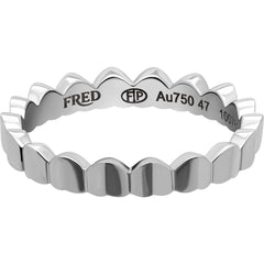 Fred of Paris Women's Ring - Une Ile D'or 18k White Gold Band, Size 4.5 | 4B0739-048
