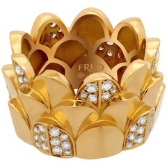 Fred of Paris Women's Ring - Une Ile D'or Diamond Triple Arc, Size 5.25 | 4B0748-050
