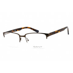 Gant Men's Eyeglasses - Matte Dark Brown/Havana Rectangular Metal Frame | GA3111 049