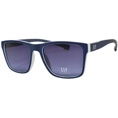 Gap Unisex Sunglasses - Navy/White Plastic Square Frame Grey Lens | GAP SGP408 NAV
