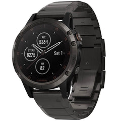 Garmin Unisex Smartwatch - fenix 5 Plus Multisport Titanium Bracelet | 010-01988-02