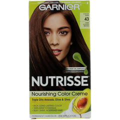 Garnier Women's Permanent Hair Color Kit - Nutrisse Coloring Creme, Cocoa Bean 43