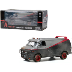 Greenlight 1/24 Diecast Model Van - The A-Team 1983 GMC Vandura Weathered Version