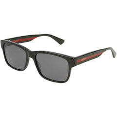 Gucci Men's Sunglasses - Black Acetate Rectangular Frame Grey Lens | GG0340S 006