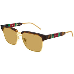 Gucci Men's Sunglasses - Brown Lens Havana Gold Pilot Shaped Frame | GG0603S 006