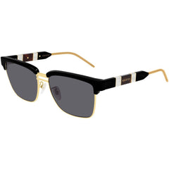 Gucci Men's Sunglasses - Full Rim Black and Gold Pilot Shaped Frame | GG0603S 001