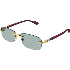 Gucci Men's Sunglasses - Gold Acetate/Metal Rimless Frame Green Lens | GG1221S 003