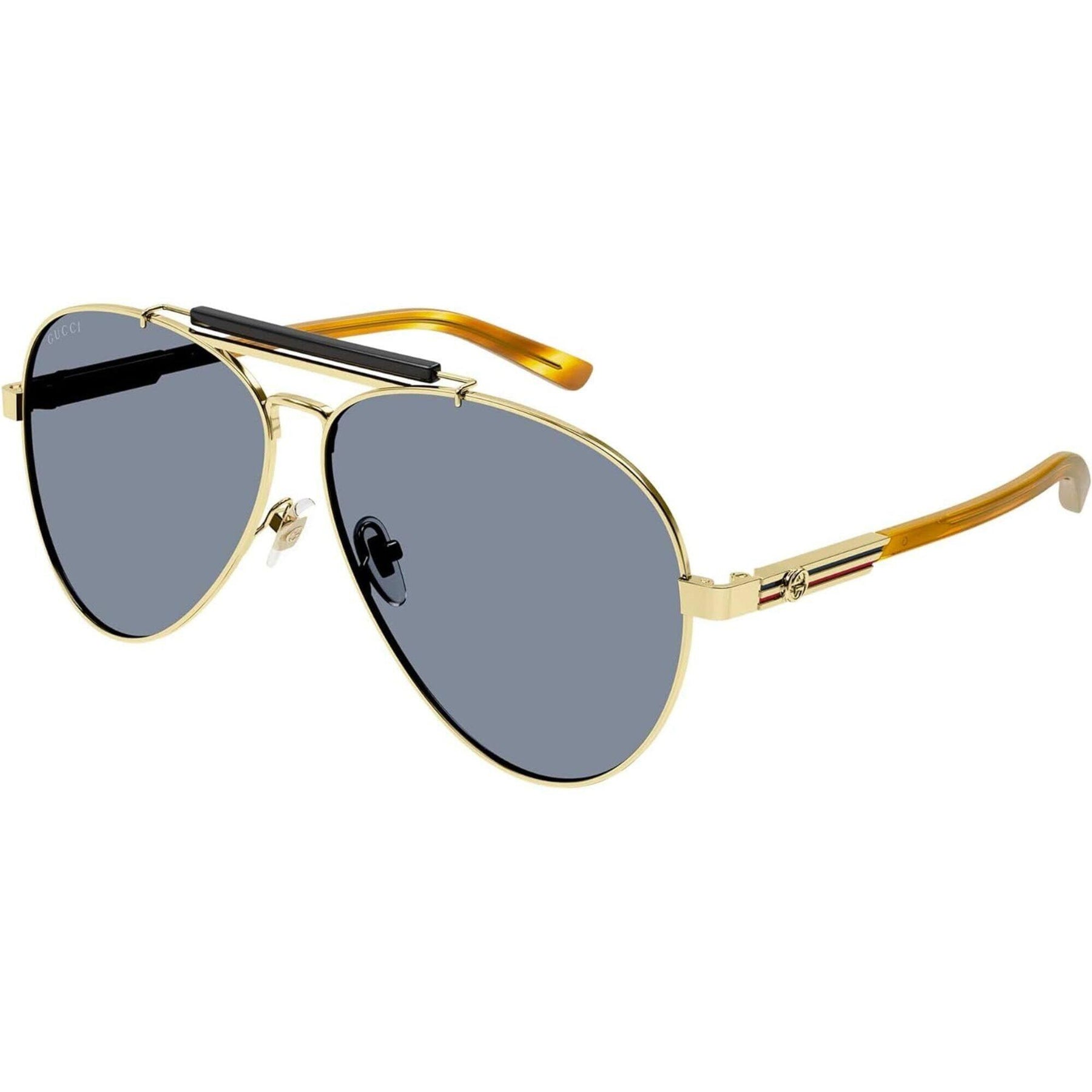 Gucci Gold Metal Frame Sunglasses with Dark Gray Lenses Gucci Men main image 4