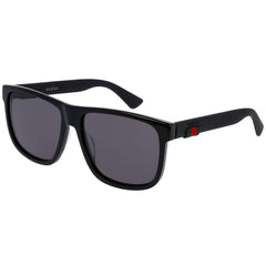 Gucci Men's Sunglasses - Grey Lens Black Acetate Square Shaped Frame | GG0010S 001