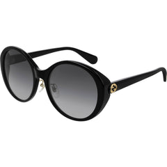 Gucci Men's Sunglasses - Grey Lens Full Rim Black Plastic Oval Frame | GG0370SK 001