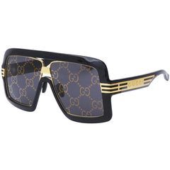 Gucci Men's Sunglasses - Grey Nylon Lens Black Acetate Pilot Frame | GG0900S 001