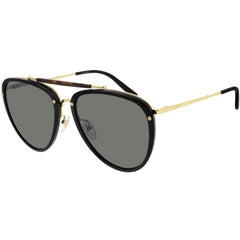Gucci Men's Sunglasses - Grey Nylon Lens Black and Gold Acetate Frame | GG0672S 001