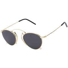 Gucci Men's Sunglasses - Grey Plastic Lens Gold and White Metal Frame | GG1034S 002