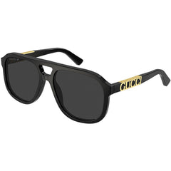 Gucci Men's Sunglasses - Polarized Lens Black Acetate Pilot Shaped Frame | GG1188S 001