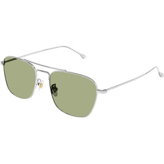 Gucci Men's Sunglasses - Silver Metal Pilot Full Rim Frame Green Lens | GG1183S 008