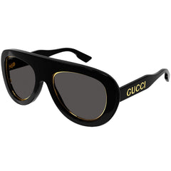 Gucci Unisex Sunglasses - Nylon Lens Shiny Black Acetate Mask Frame | GG1152S 001