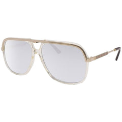 Gucci Unisex Sunglasses Yellow/Crystal Fixed Nose Pads Rectangular Frame | GG0200S 005