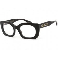 Gucci Women's Eyeglasses - Clear Demo Lens Black and Grey Oval Frame | GG1154O 002