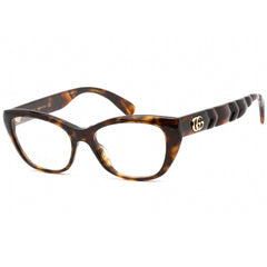 Gucci Women's Eyeglasses - Clear Lens Havana Cat Eye Shape Plastic Frame | GG0813O 002