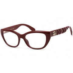 Gucci Women's Eyeglasses - Full Rim Burgundy Cat Eye Shape Plastic Frame | GG0813O 003
