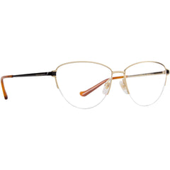 Gucci Women's Eyeglasses - Gold Oval Half-Rim Metal Frame | GUCCI GG0580O 1