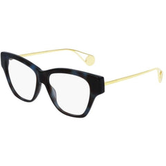 Gucci Women's Eyeglasses - Havana Plastic Cat Eye Frame Demo Lens | GUCCI GG0438O 003