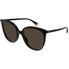 Gucci Women's Sunglasses - Black Acetate Cat Eye Frame Brown Lens | GG1076S 002
