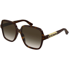 Gucci Women's Sunglasses - Brown CR39 Lens Tortoise Square Shape Frame | GG1189S 003