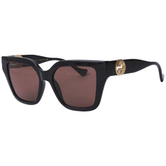 Gucci Women's Sunglasses - Brown Lens Black Square Shape Plastic Frame | GG1023S 005