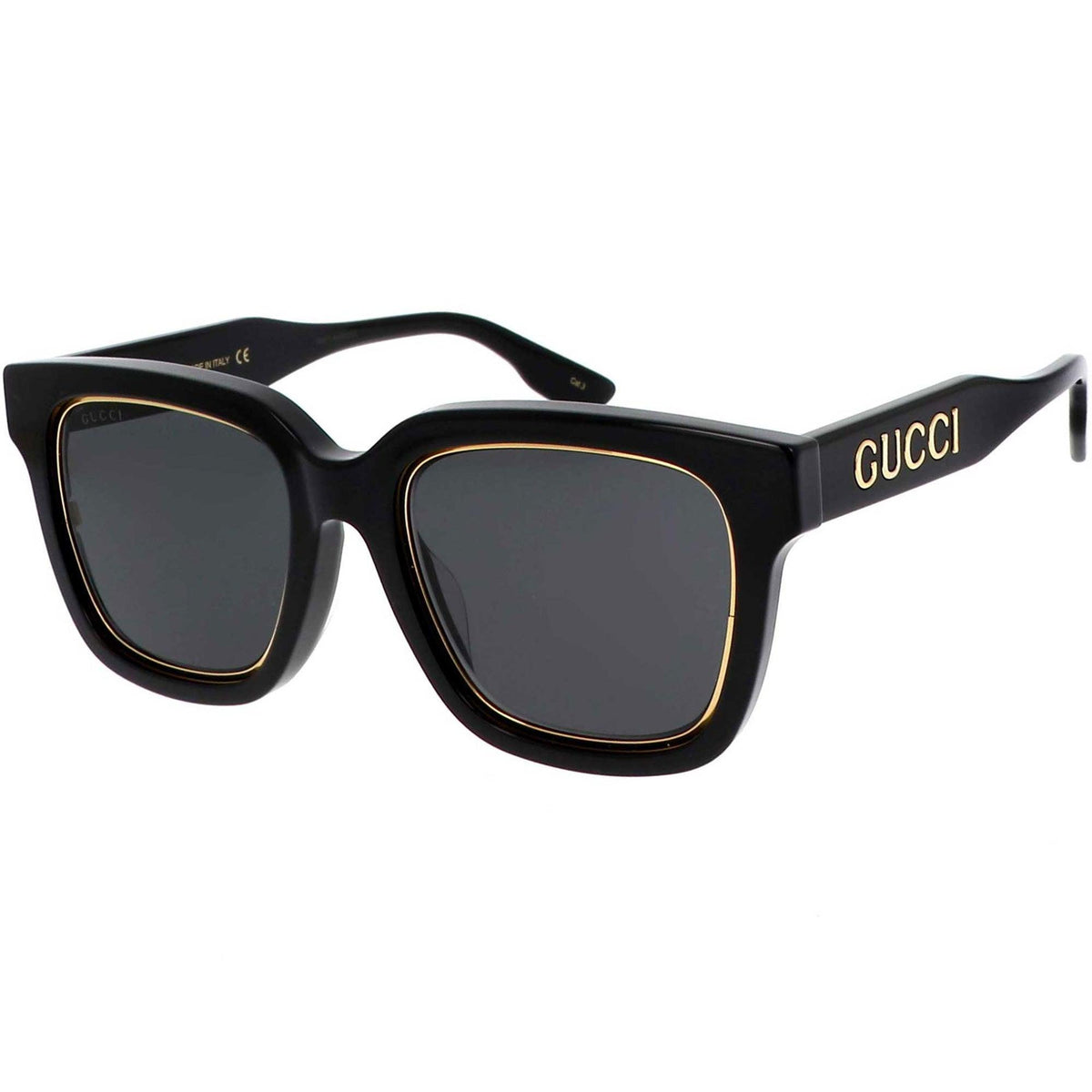 Gucci Black Square Sunglasses with Dark Lenses Gucci Square Recycled Acetate Sunglasses for Men, Luxury  main image 2