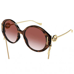 Gucci Women's Sunglasses - Full Rim Brown Plastic Round Frame | GUCCI GG1202S 004