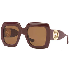Gucci Women's Sunglasses - Full Rim Injection Square Frame Brown Lens | GG1022S 007