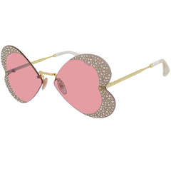Gucci Women's Sunglasses - Gold and White Metal Butterfly Shape Frame | GG0897S 001