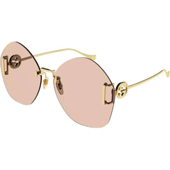 Gucci Women's Sunglasses - Gold Metal Butterfly Shape Frame Brown Lens | GG1203S 004
