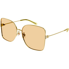 Gucci Women's Sunglasses - Gold Metal Butterfly Shape Frame Orange Lens | GG1282SA 005