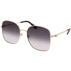 Gucci Women's Sunglasses - Gradient Grey Nylon Lens Metal Square Frame | GG1143S 001