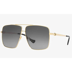 Gucci Women's Sunglasses - Gradient Lens Gold/Black Pilot Metal Frame | GG1087S 001