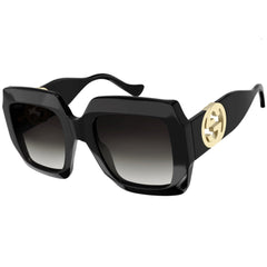 Gucci Women's Sunglasses - Gradient Lens Shiny Black Plastic Frame | GG1022S 006
