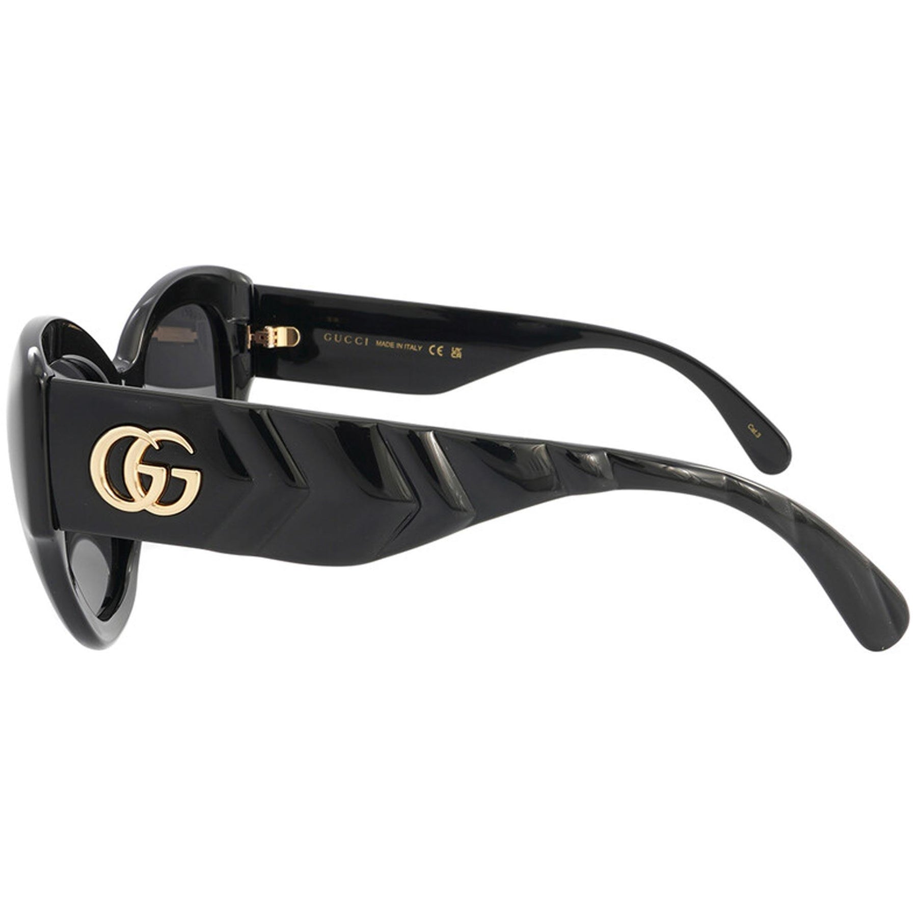 Gucci GG0808S 001 Sunglasses Black Butterfly Frame, Grey Lenses Women main image 2