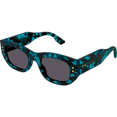 Gucci Women's Sunglasses - Havana Acetate Rectangular Frame Grey Lens | GG1215S 001