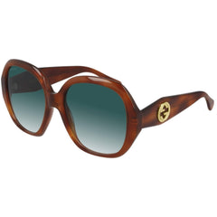Gucci Women's Sunglasses - Havana Geometric Frame Grey Gradient Lens | GG0796S 003