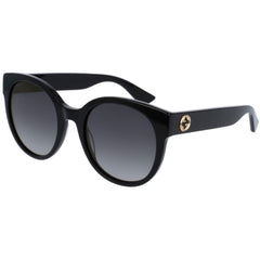 Gucci Women's Sunglasses - Shaded Grey Lens Shiny Black Plastic Frame | GG0035SN 001