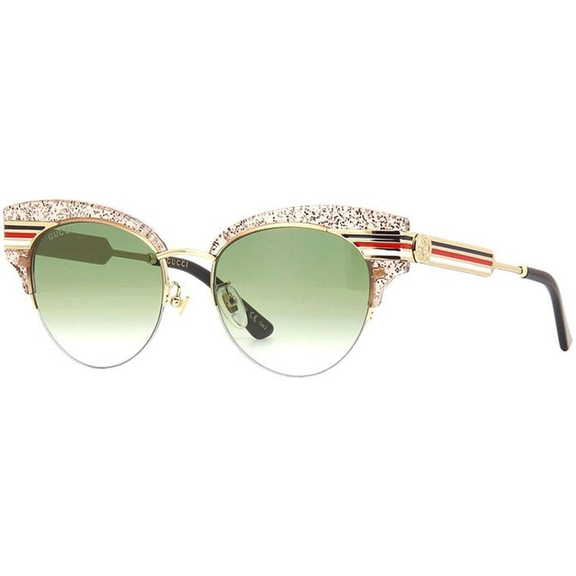 Gucci Women's Sunglasses - Shiny Glitter Nude and Gold Frame