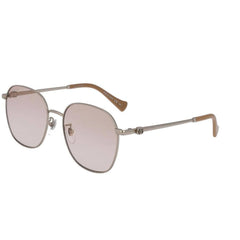 Gucci Women's Sunglasses - Silver Metal Round Shape Frame Pink Lens | GG1142SA 004