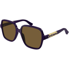 Gucci Women's Sunglasses - Violet Acetate Square Frame Brown Lens | GG1189S 005