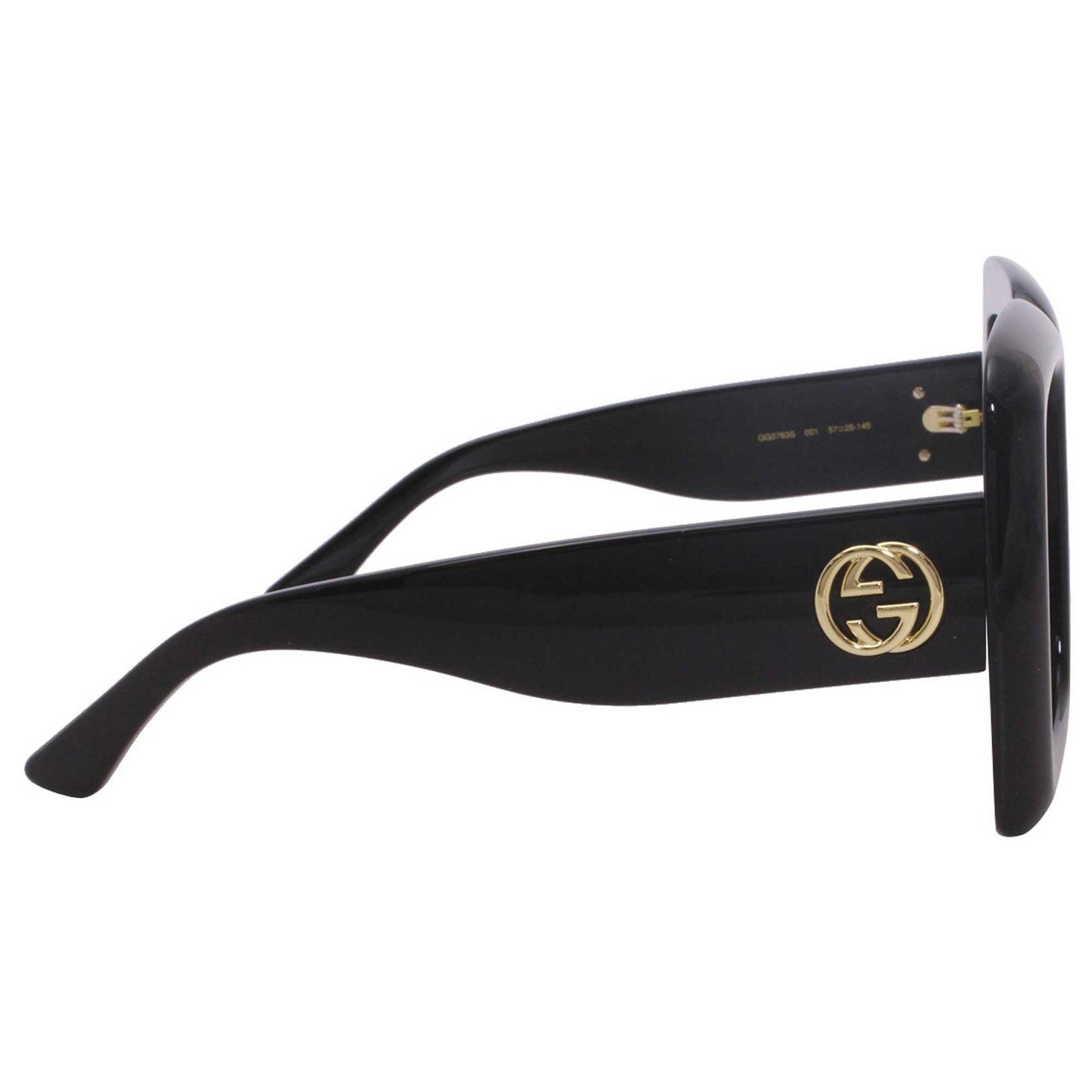 Gucci Women's Sunglasses - Yellow Lens Black Square Shape Acetate Fram