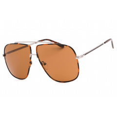 Guess Factory Men's Sunglasses - Shiny Light Ruthenium Frame Brown Lens | GF0239 14E